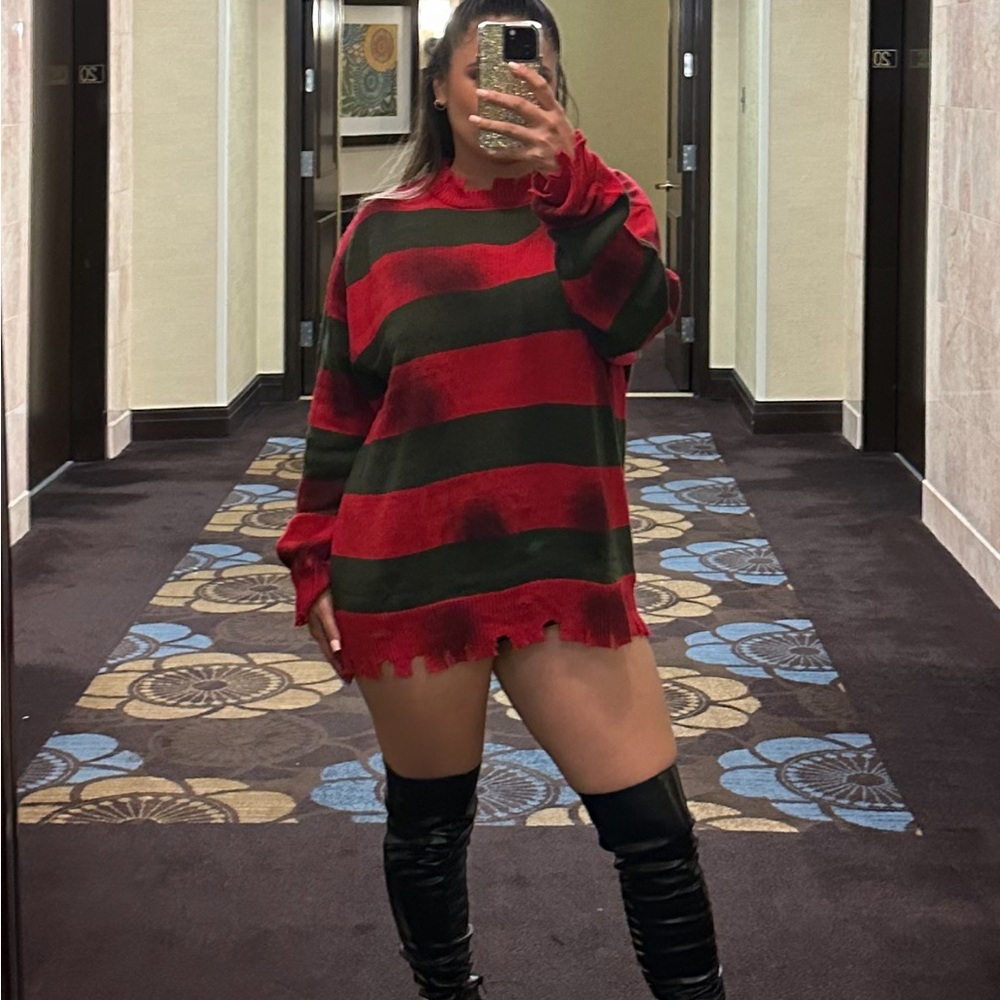 A Nightmare on Elm Street Freddy Krueger Sexy Sweater Dress Size L